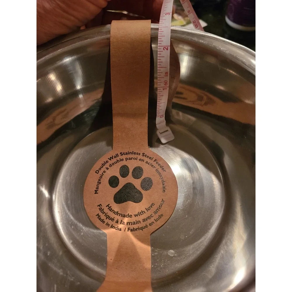 Dog Feeder Double Wall Stainless Steel HandCrafted 7